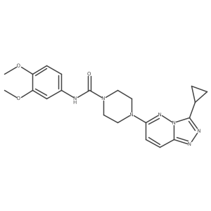4-(3-cyclopropyl-[1,2,4]triazolo[4,3-b]pyridazin-6-yl)-N-(3,4-dimethoxyphenyl)piperazine-1-carboxamide结构式