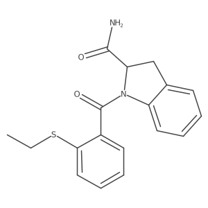 1-(2-(Ethylthio)benzoyl)indoline-2-carboxamide结构式
