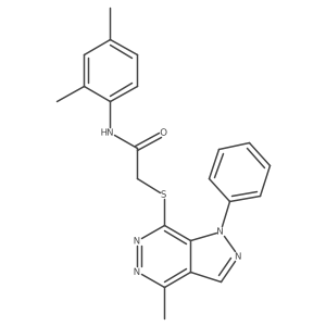 Cc1ccc(NC(=O)CSc2nnc(C)c3cnn(-c4ccccc4)c23)c(C)c1结构式