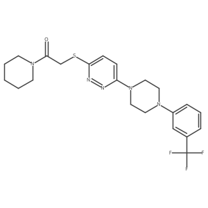 O=C(CSc1ccc(N2CCN(c3cccc(C(F)(F)F)c3)CC2)nn1)N1CCCCC1结构式