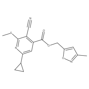 (3-Methyl-1,2-oxazol-5-yl)methyl 3-cyano-6-cyclopropyl-2-(methylsulfanyl)pyridine-4-carboxylate Structure
