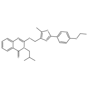 2-(((2-(4-ethoxyphenyl)-5-methyloxazol-4-yl)methyl)thio)-3-isobutylquinazolin-4(3H)-one结构式
