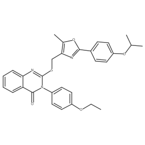 3-(4-ethoxyphenyl)-2-(((2-(4-isopropoxyphenyl)-5-methyloxazol-4-yl)methyl)thio)quinazolin-4(3H)-one Structure