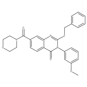 2-(Benzylsulfanyl)-3-(3-methoxyphenyl)-7-(morpholine-4-carbonyl)-3,4-dihydroquinazolin-4-one结构式