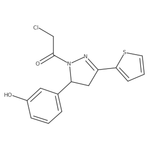 2-Chloro-1-[3-(3-hydroxyphenyl)-5-thiophen-2-yl-3,4-dihydropyrazol-2-yl]ethanone Structure