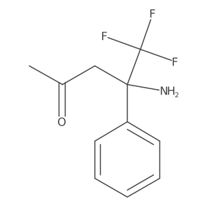 CC(=O)CC(N)(c1ccccc1)C(F)(F)F结构式