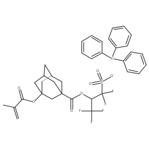 Triphenylsulfonium 1,1,3,3,3-pentafluoro-2-(3-methacryloyloxy-adamantane-1-carbonyloxy)-propane-1-sulfonate结构式