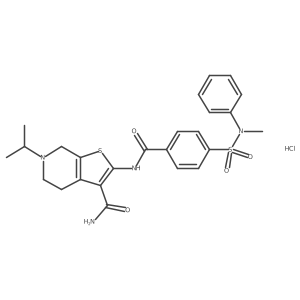 6-isopropyl-2-(4-(N-methyl-N-phenylsulfamoyl)benzamido)-4,5,6,7-tetrahydrothieno[2,3-c]pyridine-3-carboxamide hydrochloride结构式