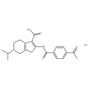 2-(4-Acetylbenzamido)-6-isopropyl-4,5,6,7-tetrahydrothieno[2,3-c]pyridine-3-carboxamide hydrochloride结构式