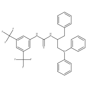 (S)-1-(3,5-Bis(trifluoromethyl)phenyl)-3-(1-(diphenylphosphanyl)-3-phenylpropan-2-yl)thiourea结构式