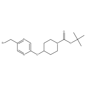 Tert-butyl 4-(5-(bromomethyl)pyrazin-2-yloxy)piperidine-1-carboxylate Structure