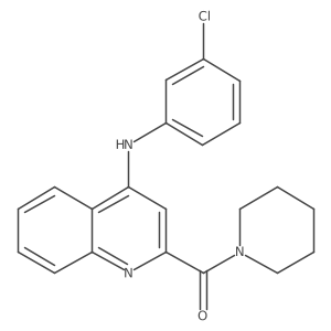 (4-((3-Chlorophenyl)amino)quinolin-2-yl)(piperidin-1-yl)methanone Structure