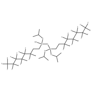 1,3,3-Tris(1-methylethoxy)-1,3-bis(2-(perfluorohexyl)ethyl)-1-disiloxanol结构式