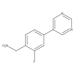 (2-Fluoro-4-(pyrimidin-5-yl)phenyl)methanamine结构式