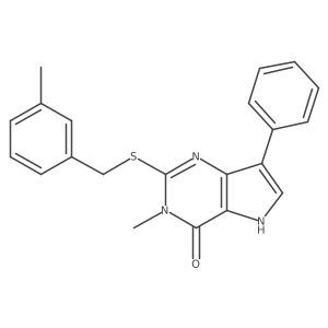 3-methyl-2-((3-methylbenzyl)thio)-7-phenyl-3H-pyrrolo[3,2-d]pyrimidin-4(5H)-one Structure