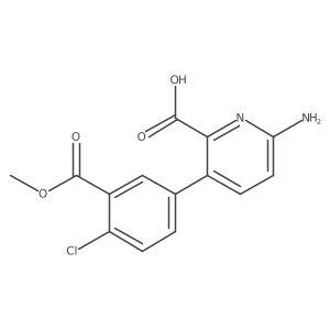 6-Amino-3-(4-chloro-3-methoxycarbonylphenyl)picolinic acid结构式