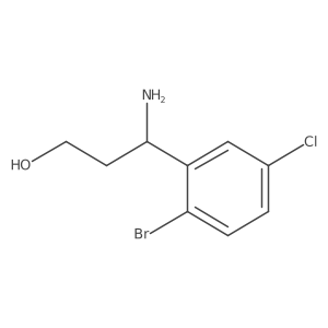 3-Amino-3-(2-bromo-5-chlorophenyl)propan-1-ol结构式
