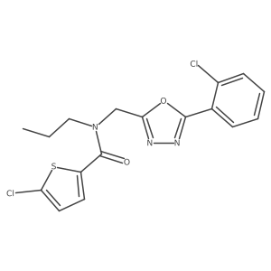 2-Thiophenecarboxamide, 5-chloro-N-[[5-(2-chlorophenyl)-1,3,4-oxadiazol-2-yl]methyl]-N-propyl- Structure