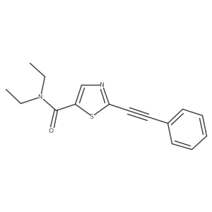 N,N-diethyl-2-(2-phenylethynyl)thiazole-5-carboxamide结构式