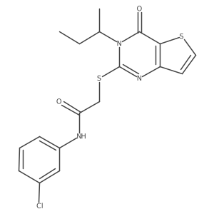 2-{[3-(butan-2-yl)-4-oxo-3,4-dihydrothieno[3,2-d]pyrimidin-2-yl]sulfanyl}-N-(3-chlorophenyl)acetamide Structure