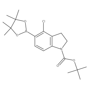 tert-Butyl 4-chloro-5-(4,4,5,5-tetramethyl-1,3,2-dioxaborolan-2-yl)indoline-1-carboxylate结构式