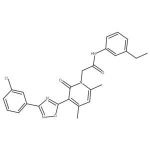 2-(3-(3-(3-chlorophenyl)-1,2,4-oxadiazol-5-yl)-4,6-dimethyl-2-oxopyridin-1(2H)-yl)-N-(3-ethylphenyl)acetamide Structure
