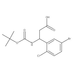 (3R)-3-(5-bromo-2-chlorophenyl)-3-{[(tert-butoxy)carbonyl]amino}propanoic acid Structure