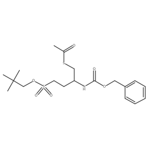 (S)-S-(2-(((Benzyloxy)carbonyl)amino)-4-((neopentyloxy)sulfonyl)butyl) ethanethioate结构式