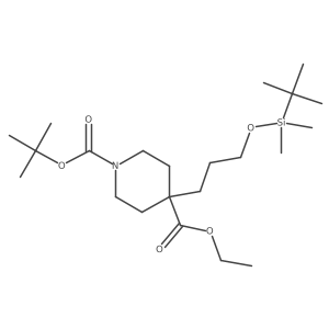 1-(1,1-Dimethylethyl) 4-ethyl 4-(3-{[(1,1-dimethylethyl)(dimethyl)silyl]oxy}propyl)-1,4-piperidinedicarboxylate Structure