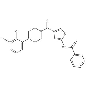 N-{4-[4-(2,3-dichlorophenyl)piperazine-1-carbonyl]-1,3-oxazol-2-yl}pyrazine-2-carboxamide结构式
