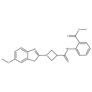 Methyl 2-(1-(6-methoxybenzo[d]thiazol-2-yl)azetidine-3-carboxamido)benzoate结构式