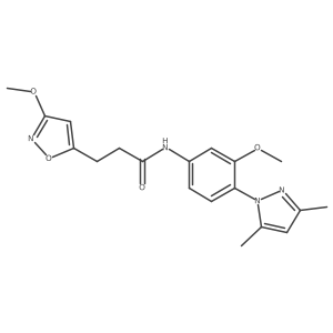 N-[4-(3,5-dimethyl-1H-pyrazol-1-yl)-3-methoxyphenyl]-3-(3-methoxy-1,2-oxazol-5-yl)propanamide结构式