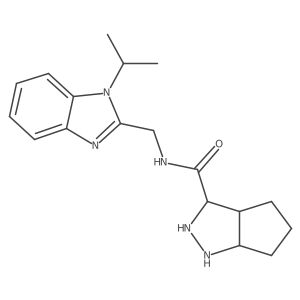 N-[(1-propan-2-ylbenzimidazol-2-yl)methyl]-1,2,3,3a,4,5,6,6a-octahydrocyclopenta[c]pyrazole-3-carboxamide结构式