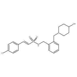 (E)-2-(4-Chlorophenyl)-N-[[2-[(4-hydroxypiperidin-1-yl)methyl]phenyl]methyl]ethenesulfonamide结构式
