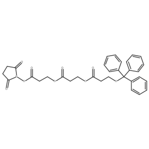 2,5-Dioxopyrrolidin-1-yl 3-((3-((3-(trityloxy)propanoyl)oxy)propanoyl)oxy)propanoate Structure