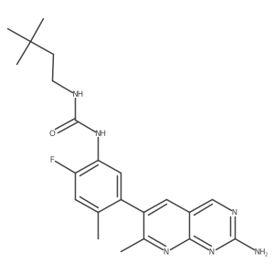 1-(5-(2-Amino-7-methylpyrido[2,3-d]pyrimidin-6-yl)-2-fluoro-4-methylphenyl)-3-(3,3-dimethylbutyl)urea结构式