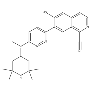 6-Hydroxy-7-(6-(methyl(2,2,6,6-tetramethylpiperidin-4-yl)amino)pyridazin-3-yl)isoquinoline-1-carbonitrile Structure