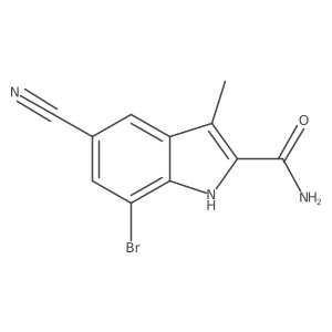 7-bromo-5-cyano-3-methyl-1H-indole-2-carboxamide结构式
