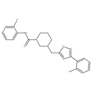 N-(2-fluorophenyl)-3-((3-(o-tolyl)-1,2,4-oxadiazol-5-yl)methyl)piperidine-1-carboxamide结构式