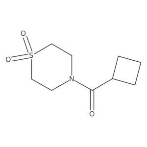 4-Cyclobutanecarbonyl-1lambda6-thiomorpholine-1,1-dione结构式