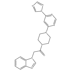 1-(4-(6-(1H-1,2,4-triazol-1-yl)pyrimidin-4-yl)piperazin-1-yl)-2-(1H-benzo[d]imidazol-1-yl)ethanone结构式