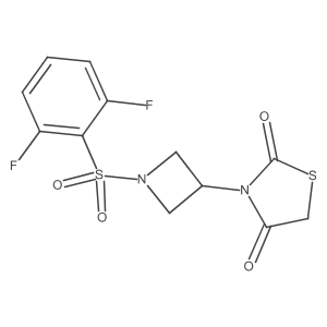 3-(1-((2,6-Difluorophenyl)sulfonyl)azetidin-3-yl)thiazolidine-2,4-dione结构式