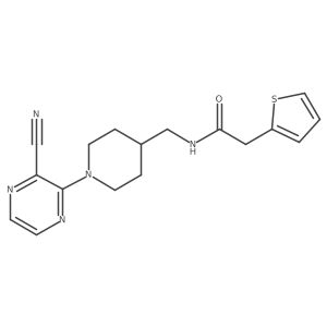 N-((1-(3-cyanopyrazin-2-yl)piperidin-4-yl)methyl)-2-(thiophen-2-yl)acetamide结构式