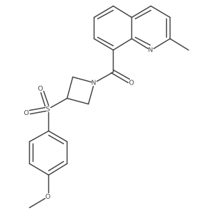 (3-((4-Methoxyphenyl)sulfonyl)azetidin-1-yl)(2-methylquinolin-8-yl)methanone结构式