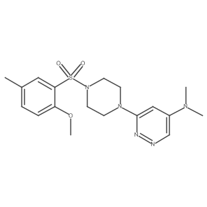 6-(4-((2-methoxy-5-methylphenyl)sulfonyl)piperazin-1-yl)-N,N-dimethylpyridazin-4-amine Structure