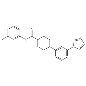 1-(6-(1H-1,2,4-triazol-1-yl)pyrimidin-4-yl)-N-(6-methylpyridin-2-yl)piperidine-4-carboxamide结构式