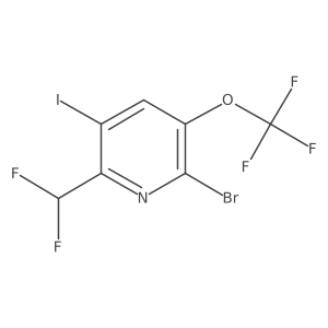 2-Bromo-6-(difluoromethyl)-5-iodo-3-(trifluoromethoxy)pyridine结构式