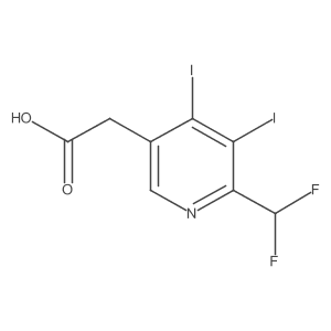 2-(Difluoromethyl)-3,4-diiodopyridine-5-acetic acid Structure