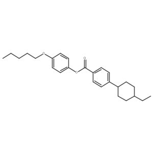 Benzoic acid, 4-(trans-4-ethylcyclohexyl)-, 4-(pentyloxy)phenyl ester结构式