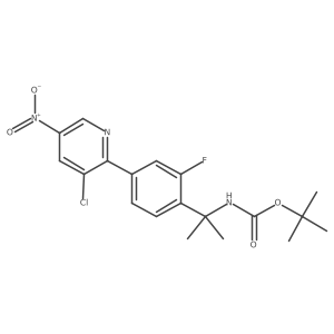 tert-butyl N-[2-[4-(3-chloro-5-nitropyridin-2-yl)-2-fluorophenyl]propan-2-yl]carbamate Structure